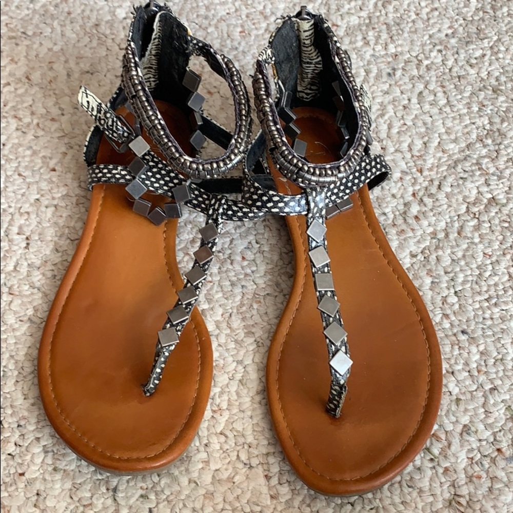 Size 8.5 zipper sandals